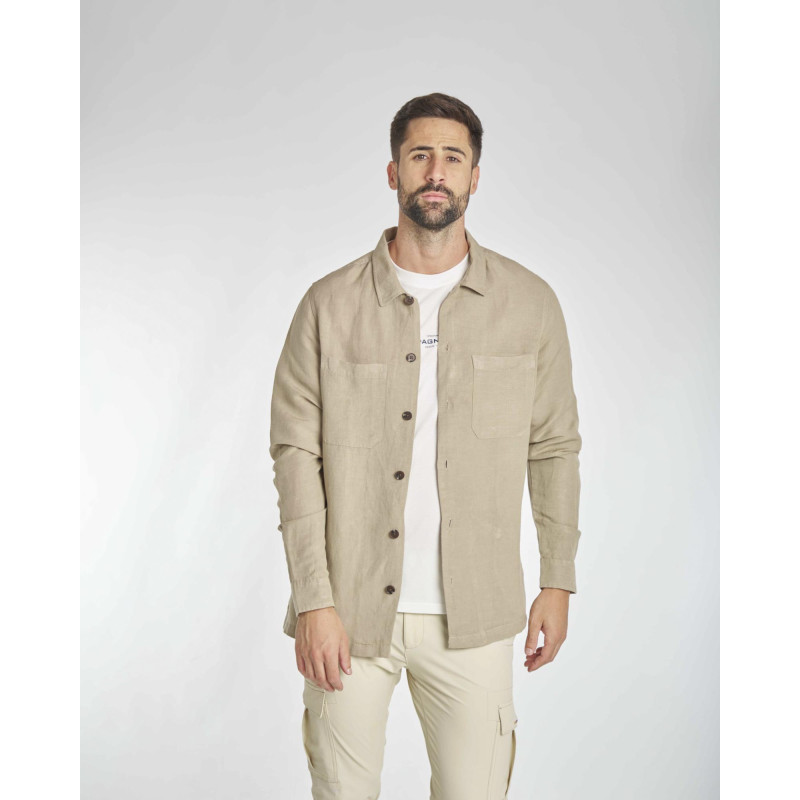 SOBRECAMISA DE HOMBRE LINO CAMEL